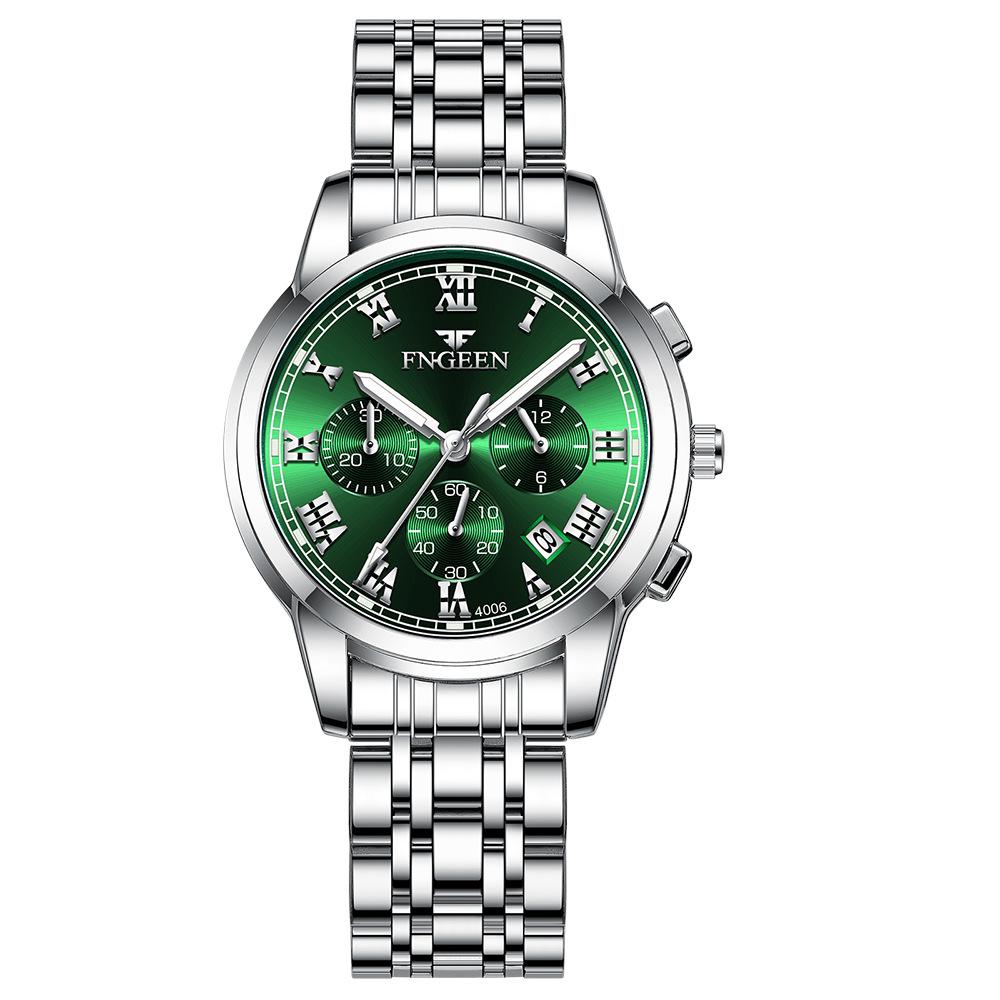 Женские часы, серебряные водонепроницаемые светящиеся календари из нержавеющей стали, модные кристально-розовые женские кварцевые часы