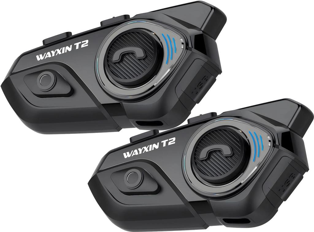 2-Pack Motorcycle Bluetooth Helmet Intercom 2 Riders Multi Wireless Waterproof Interphone Headsets 100m