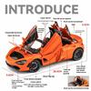 Super Sportcar Toy Simulation 1/24 McLaren 720s Car Model Alloy Die Cast with Sound Light Pull Back Toys Vehicles Models Children Gifts