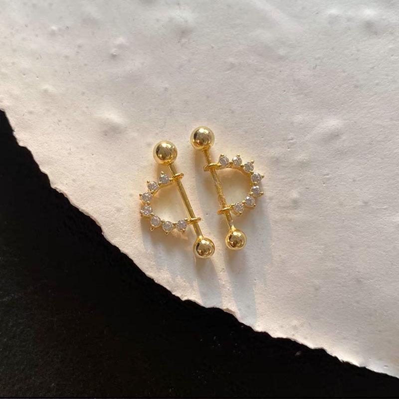 Серьги-гвоздики с винтовой пряжкой из посеребренного серебра 925 пробы для женщин — нишевый дизайн, высококачественные серьги-гвоздики в форме косточки, холодный стиль, летние аксессуары