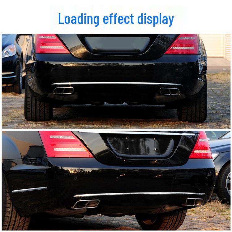 Хромированная накладка Manshi для Mercedes S600L, S350, S400, S500, полоса на задний бампер