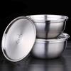 304 Stainless Steel Soup Bowl Kitchen Fruit Vegetable Salad Bowl with Lid for Kitchen Baking Mixing Cooking Serving Bowls Tools