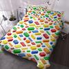 Цветное постельное белье из трех предметов с одеялом из строительных блоков