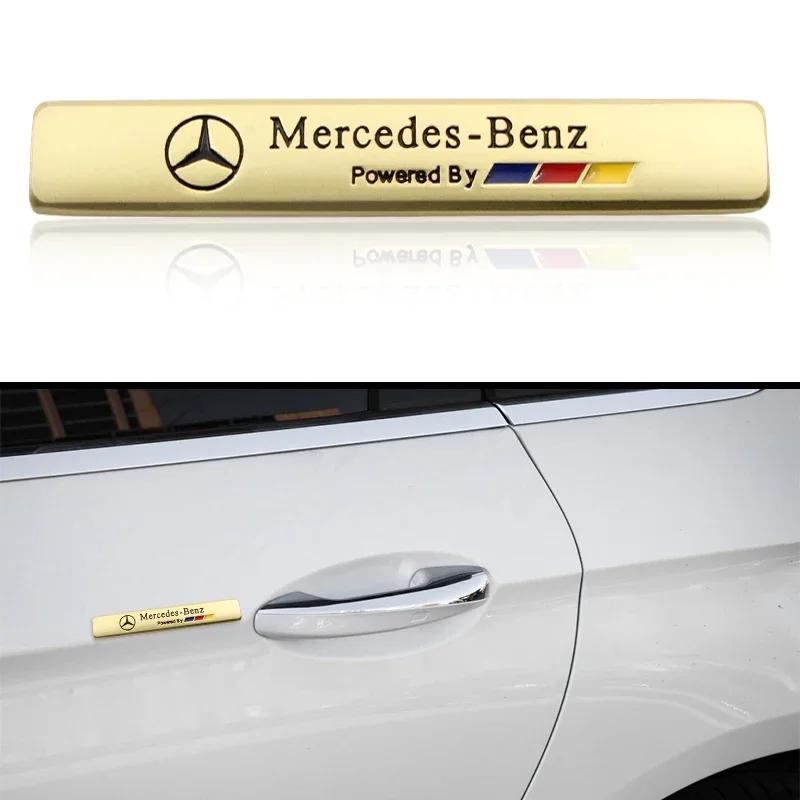 fzpxb5 1pcs Car accessories car badge side body sticker car metal labeling For Mercedes Benz CLK CLA GLC E200 S200 S300 S350 C300 C200