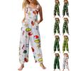 Women's Jumpsuit Halloween Print Casual Loose Vintage Shoulder Strap Cotton Linen