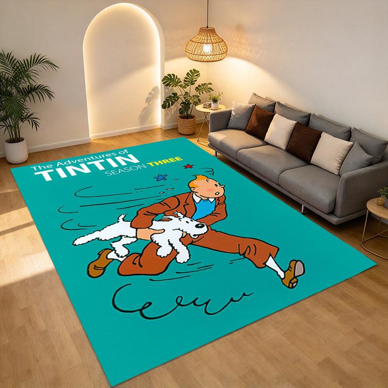 Tintin Adventures Living Room Nonslip Area Rug Soft Carpet For Bedroom Game Playroom Sofa Office Home Decor Doormat Christmas Gift C926888