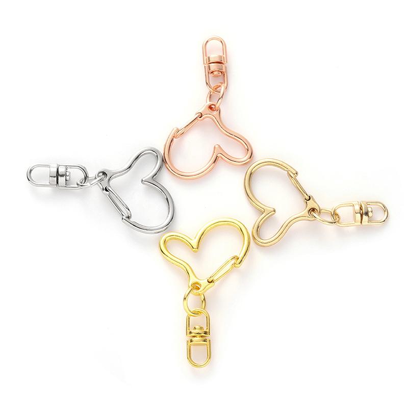 10 шт. брелок для ключей в форме сердца, брелок для ключей, аксессуары для самостоятельного изготовления, карабин