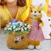 Cute Bunny Shape Resin Flowerpot Decorative Succulents Flower Pot Garden Planting Pot Desktop Ornaments Tabletop Garden Planter