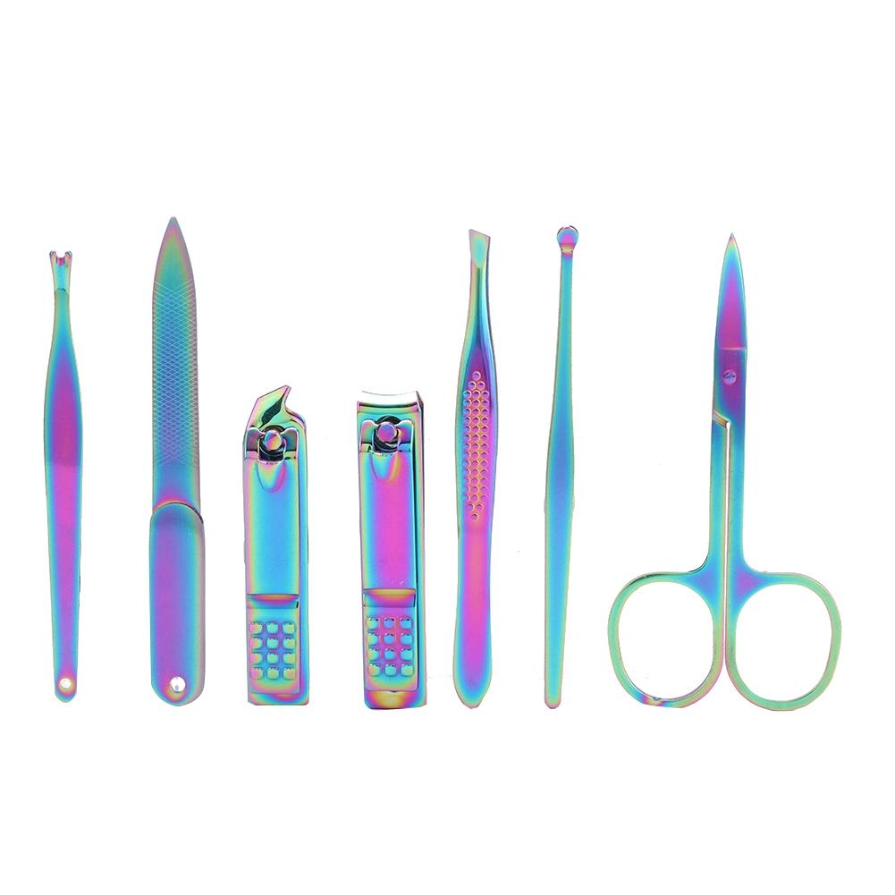 Набор из 7 кусачек для ногтей из нержавеющей стали, набор триммеров для ногтей, маникюрный педикюрный инструмент