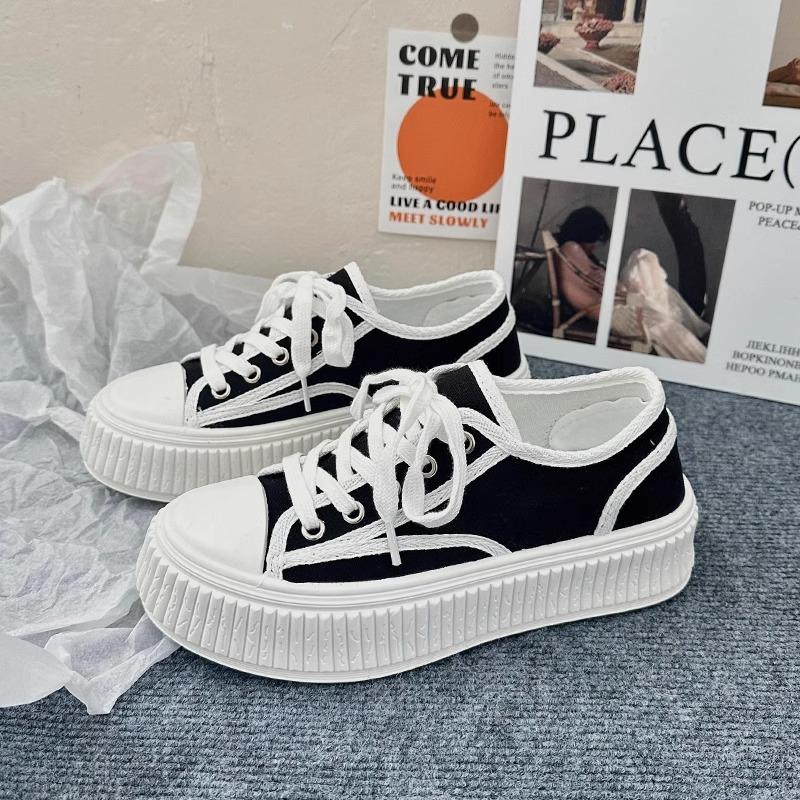 Популярные парусиновые кеды на толстой подошве, женские, весна-лето, инс-тренд 2025, новые нишевые универсальные повседневные спортивные туфли