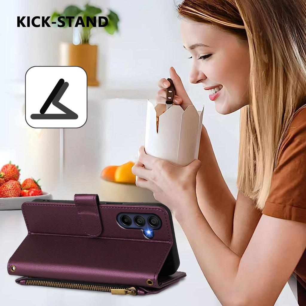 Кожаный чехол для Samsung Galaxy A16 4G/Galaxy A16 5G с тиснением в виде бабочек и цветов, кошелек на молнии, подставка, ремешок на запястье