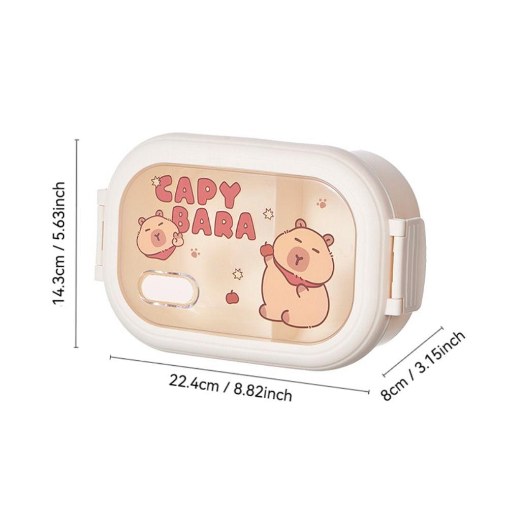 New Capybara Lunch Box 1320ml Large Capacity Leak Proof Meal Boxes Grid Portable Food Storage Box for Outdoor Picnic School