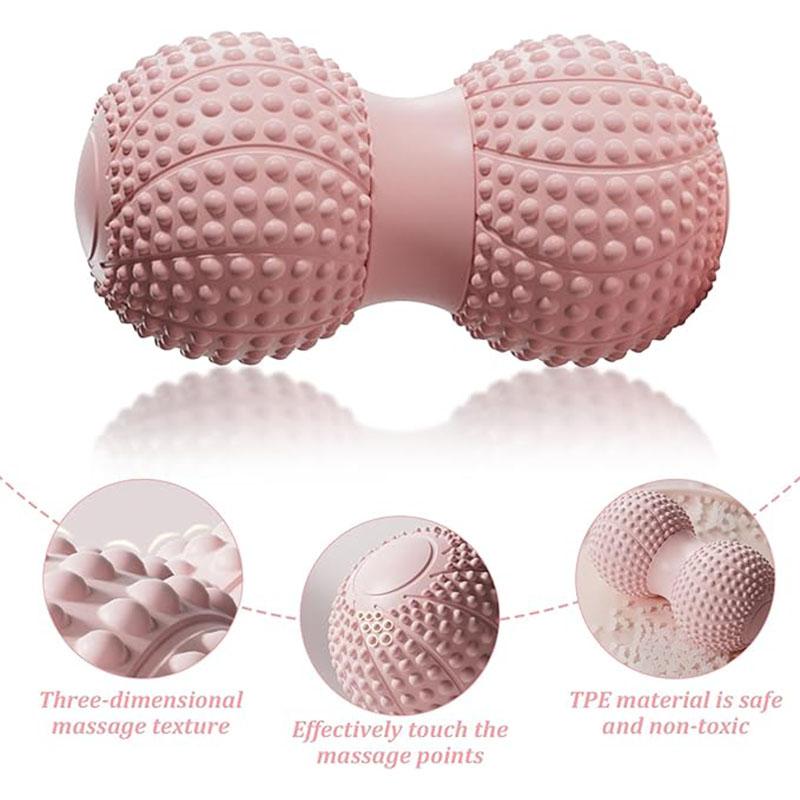 Tpe Yoga Fitness Ball Peanut Roller Double Lacrosse Massage Ball For Deep Tissue Myofascial Release Neck Leg Arm Muscle Relax