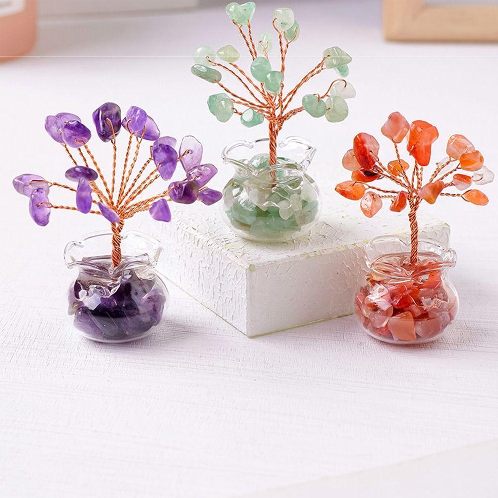 Декор фен-шуй маленькие хрустальные деревья положительная энергия драгоценный камень целебное дерево офис