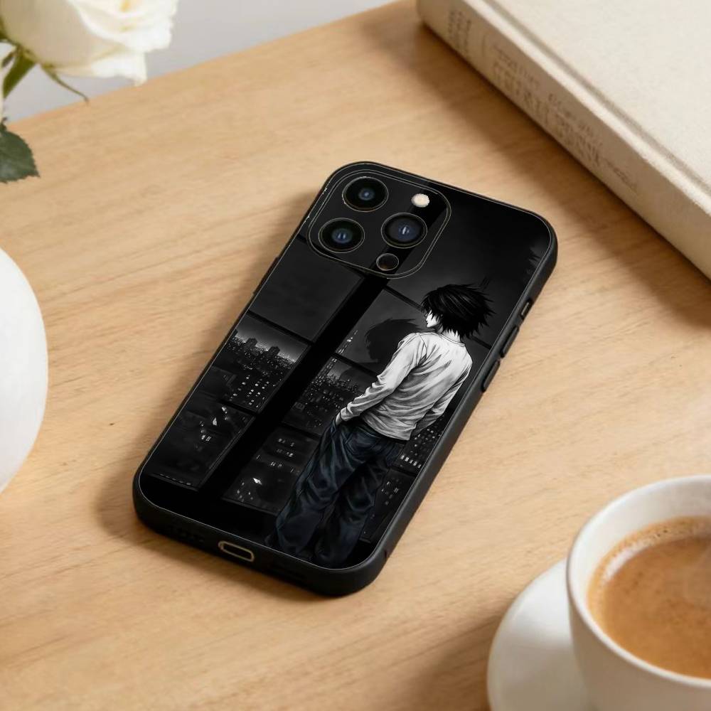 Аниме Обои Чехол для Телефона Для iPhone 16,15,14,13,12,17,Pro Max,Plus Силиконовый Черный Чехол