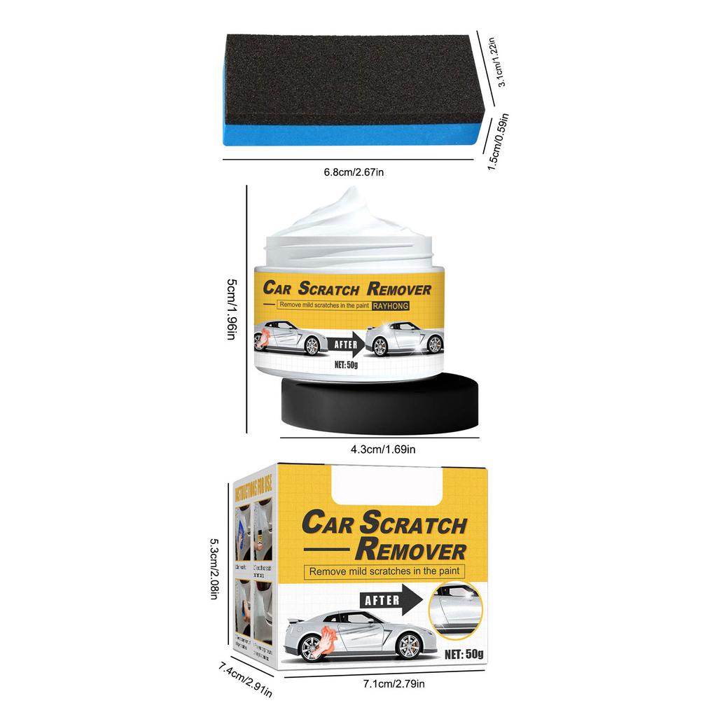 Крем для удаления царапин на автомобиле с аппликатором, средство для полировки, простое в использовании средство для удаления царапин, ластик для ухода за лакокрасочным покрытием