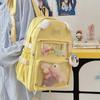 Japanese Small Fresh Cute Puppy Backpack High Value Girl Transparent Pain Bag High Capacity Backpack for Junior and Senior High School Students