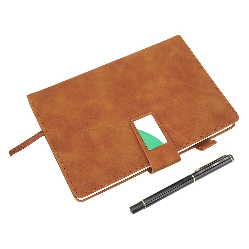 Notebook PU Lther Cover Ribbon Bookmark Ink Proof Thick Paper Ruled Paper Notebook with Pen for Travel