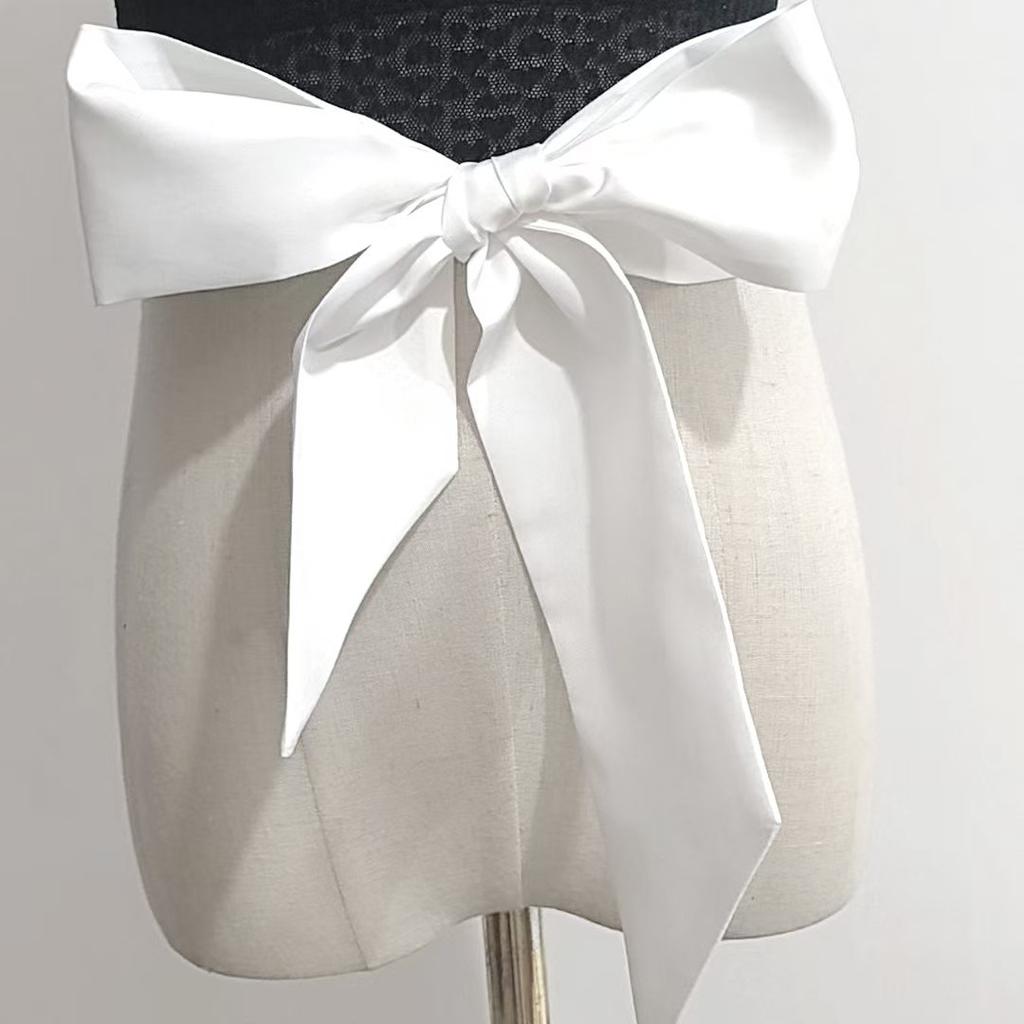 Ins Style Decorative Fake Collar Strap Bow Temperament Versatile Bow Tie Adjustable Trendy and Fashionable
