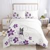Floral Leaves Bedding Set Microfiber Butterfly Duvet Cover Lotus Flowers Comforter Cover Full King For Kids Adults Bedroom Decor