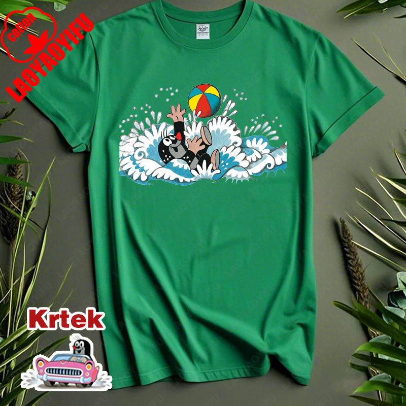 История Кротика Krtek Винтажный Мультфильм Аниме Футболка с Коротким Рукавом Мужская Женская Хлопок Круглый Вырез Повседневная Свободная Смешная Детская Модная Футболка