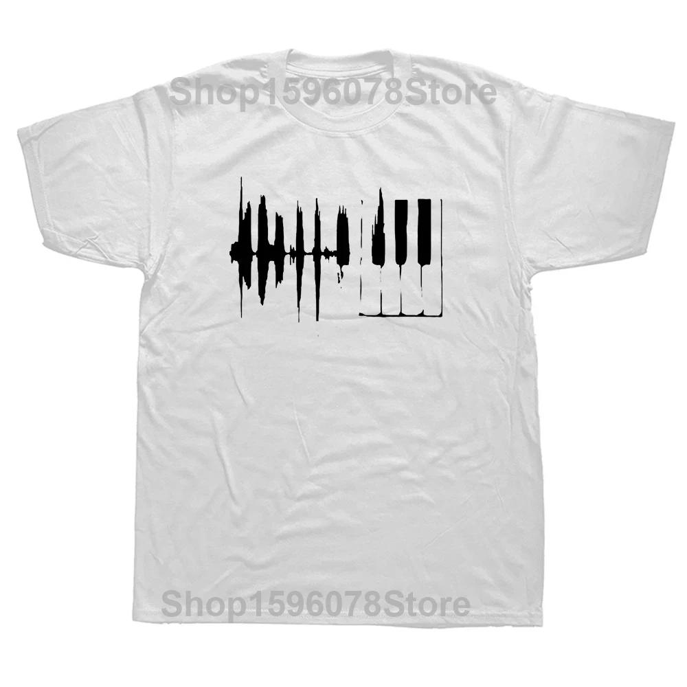 Piano Heartbeat T Shirt Men Male Summer Short Sleeve Thanksgiving Day Custom Team Music Evolution Pianist T-Shirts