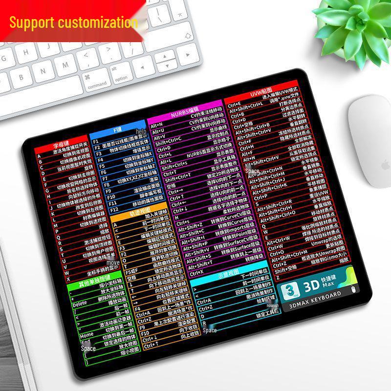 Очень большой коврик для мыши с коллекцией горячих клавиш и подставкой для запястья для офисного стола