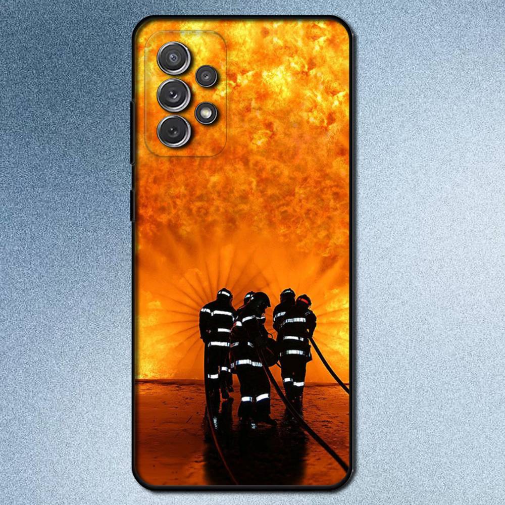 Чехол для телефона Пожарный Пожарный Для Samsung S25,S24,S21,S22,S23,S30,Ultra,S20,Plus,Fe,Lite,Note,10,9,5G Черная Крышка