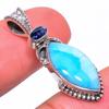 Natural Republic Larimar, Kyanite 925 Solid Sterling Silver Pendant 1.26" K3s95