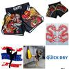 Twin Dragons Muay Thai Kickboxing Boxing MMA UFC Casual Shorts Gym Sport Unisex Men Women Workout Quick Dry Print Elastic High Waist Training