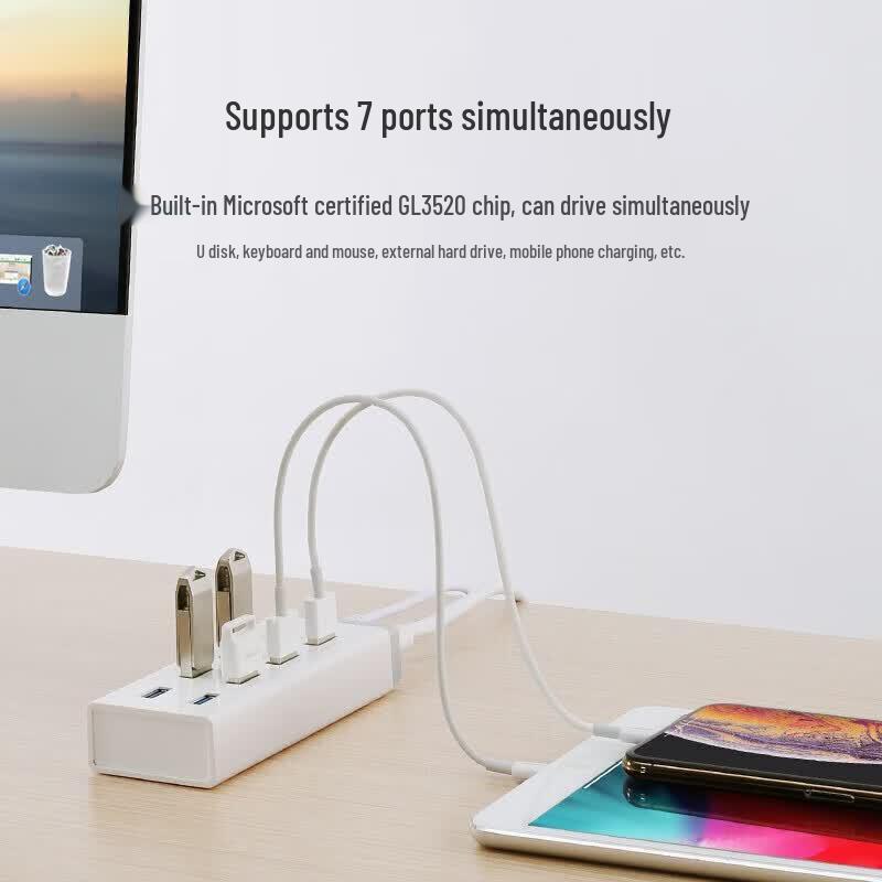 Ugreen 7-портовый USB 3.0 концентратор данных с адаптером питания
