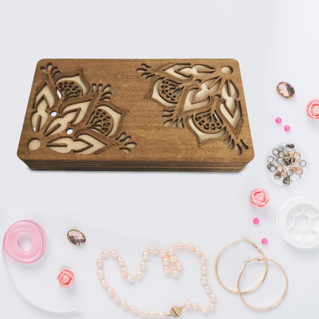 Органайзер для хранения бусин Yousheng, деревянный ящик для хранения с крышкой, многоярусный лоток для сортировки бусин, органайзер для принадлежностей для работы с бусинами для любителей рукоделия из бисера
