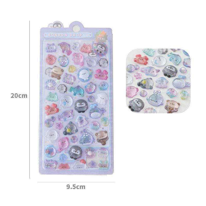 Kawaii Cartoon Stereo Sticker for Journal Scrapbook Lovely Animal Phone Guitar Sticker DIY Decor Nail Stickers Student Supplies
