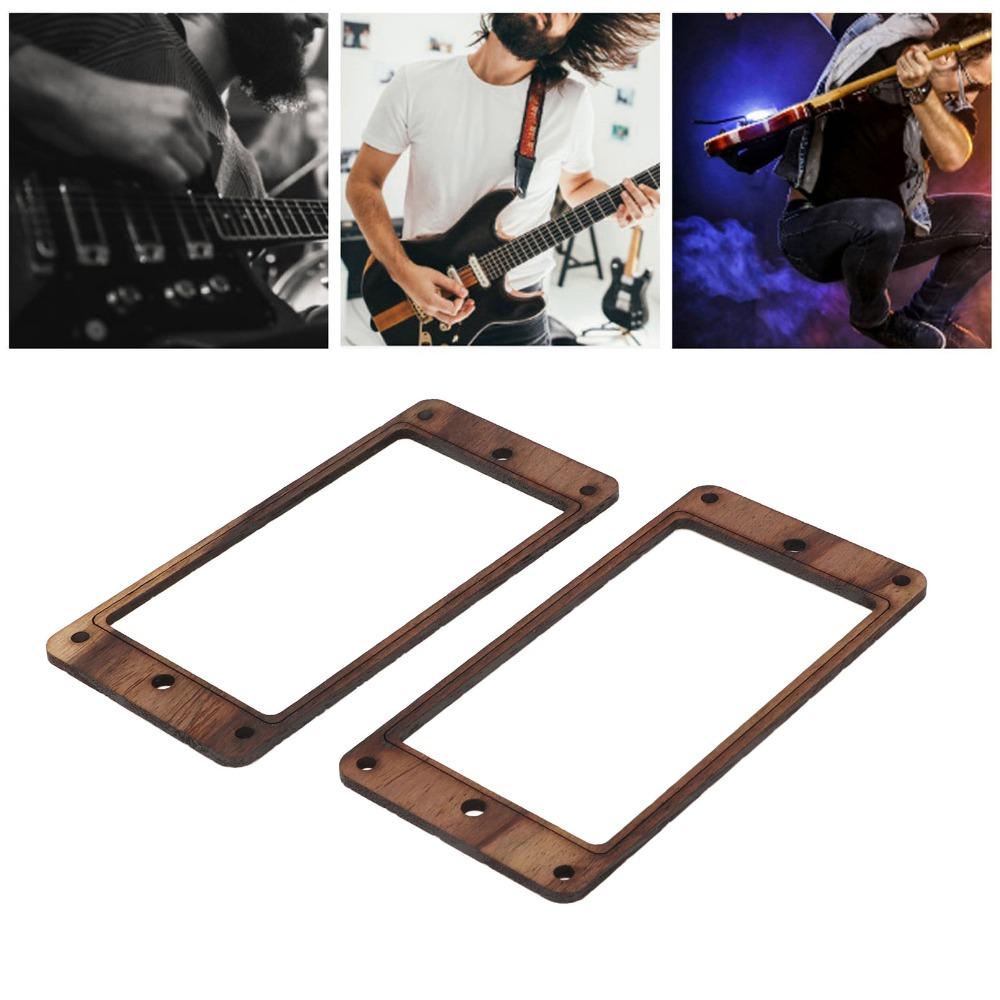 2PCS Wood Color Humbucker Pickup Frame Wood Double Coil Mounting Ring For Guitarists And Luthiers