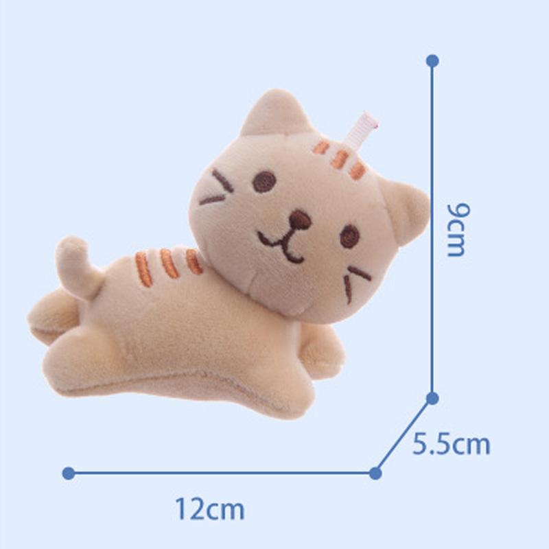 Cartoon Cute Six-Color Tilt Head Lying Plush Toy Cat Kitten Doll Backpack Pendant Decoration Christmas Halloween Gift Preferred