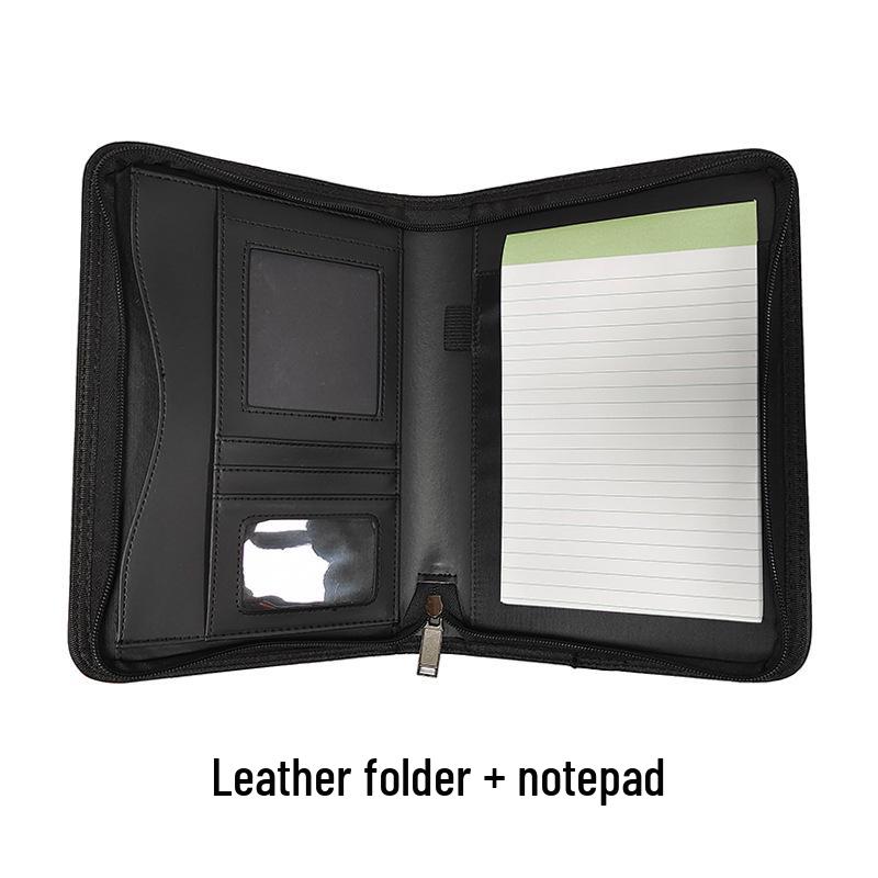 Современная многофункциональная PU бизнес-папка формата А5 на молнии, с калькулятором и зажимом для документов менеджера по продажам, готовая к нанесению логотипа