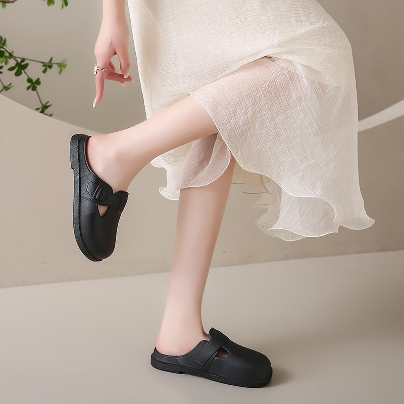 Half Slippers for Women, Closed Toe Slippers, Summer Women's Outdoor Sandals, Lazy Shoes, Thick-soled Non-slip Sandals