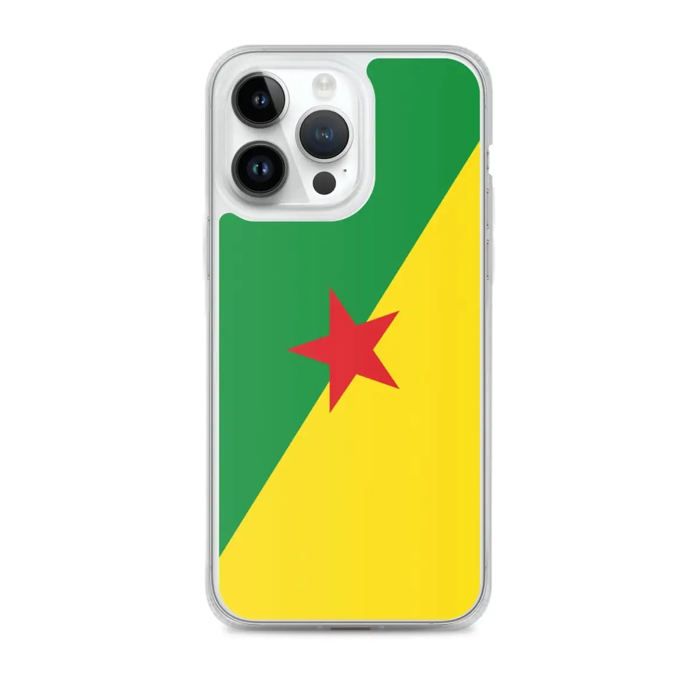 Coque iPhone - Guyane - Drapeau - Souple - Multicolore - TPU Transparent