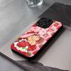 Аниме чехол для телефона Клубничный Шорткейк Для iPhone 17 Air 16 E Pro Max 15 14 13 Mini 12 Pro 11 Max Plus Черный стеклянный чехол