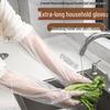 5 Pairs of Waterproof Disposable Gloves with Extended Cuff and Elastic Fit for Household Kitchen Use