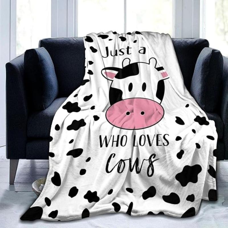 Cute Cow Blanket Sofa Bed Couch Cozy Soft Flannel Blankets for Cows Lovers Cows Throw Blanket for Girls Kids Adults Home Decor