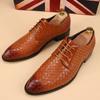 Fashion Braided Pattern Male Casual Shoe Formal Dress Business Designer Luxury Sale Men's Leather Brogue Shoes Low Price Shipping Free