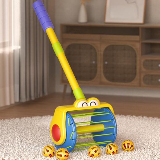 Kids Vacuum Cleaner Toy Set with Push Walker Bell Ball Spade 360 Degrees Rotating Tackle Throwing Game Skill Development