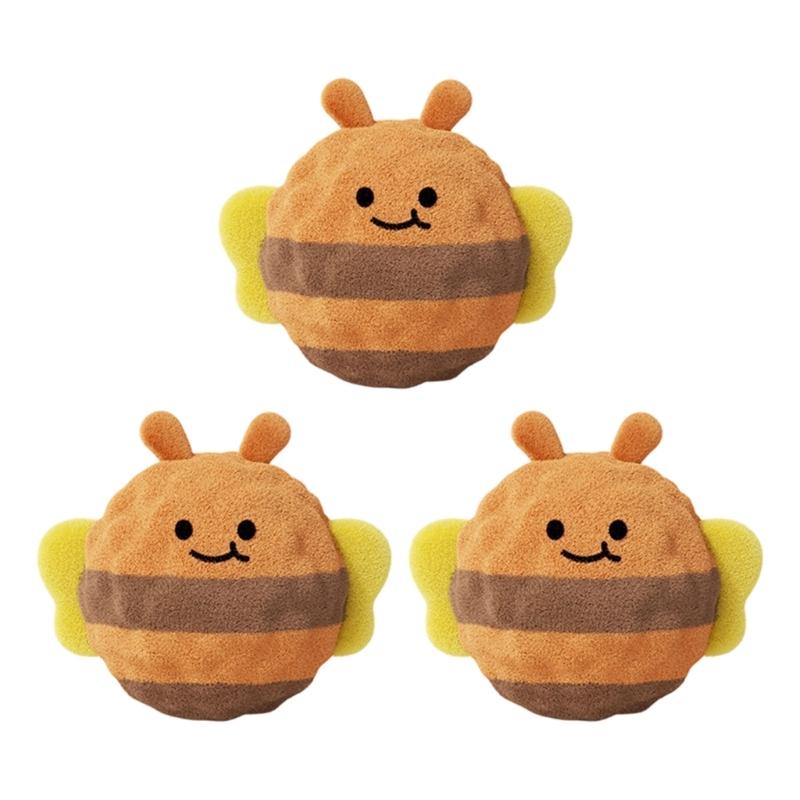 3PCS Soft Plush Dog Chew Toy Squeaky Spiky Ball Funny Cartoon Dog Toy for Small Dogs Teething and Playtimes Fun