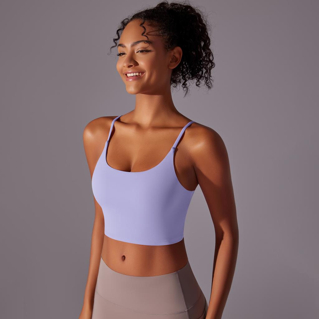 Auroth Sleeveless Sports Vest Women Shockproof Yoga Bra Push Up Gym Workout Crop Top Solid Color Fitness Top