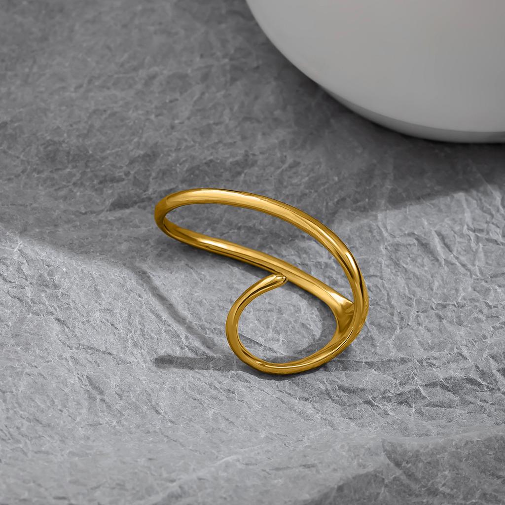 Винтажное простое кольцо с полым открытым дизайном неправильной формы для женщин, свадебное, классическое, парные кольца для пальцев, эстетичные Y2K аксессуары