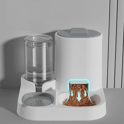 Кормушка для домашних животных, поилка два в одном, гладкая еда, большая вместимость, интегрированное кормление и вода, простая миска-ветер, миска для кошачьего корма, миска для собаки