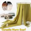 Solid Color Plain 100% Wool Scarf With Tassel Women Man Winter Warm Neck Scarves Shawl Female Cashmere Scarf 2025