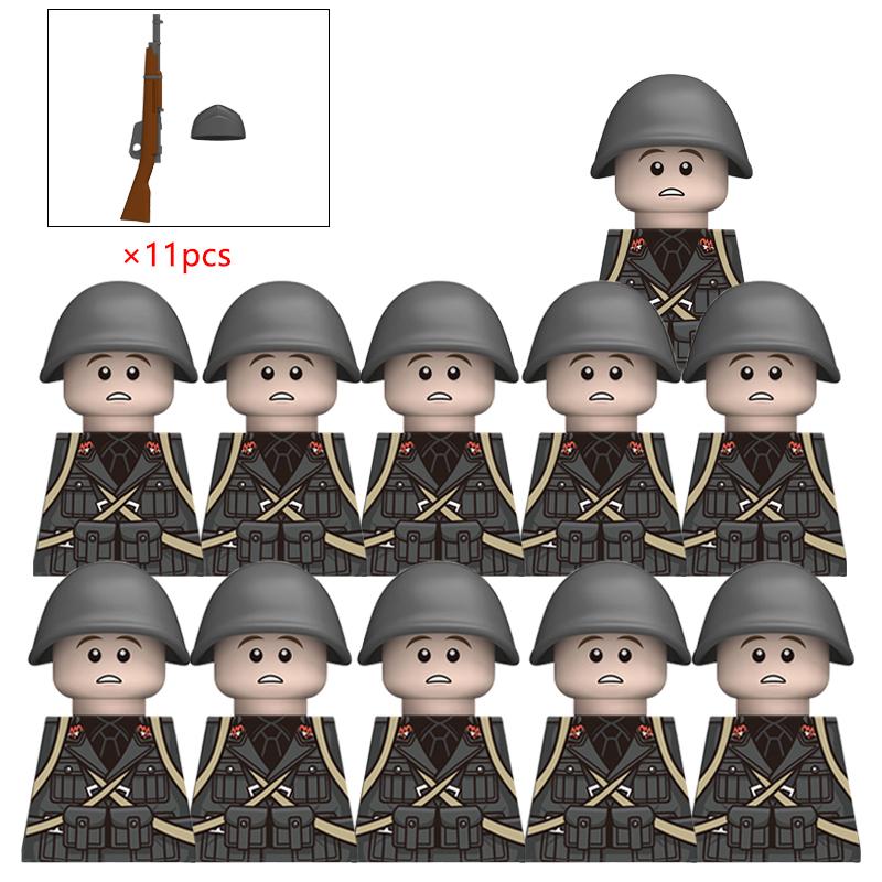 MOC Военный Итальянский Солдат Война Фигурки Армии Фигурки Строительные Блоки Шлем Оружие Аксессуары Дети для Игрушек Подарки
