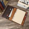 Handmade A5 Crazy Horse Leather Notebook with 6-Ring Binder & Replaceable Pages